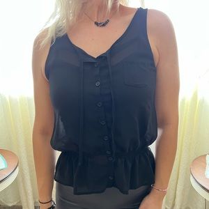 ColStory Black Tank Blouse